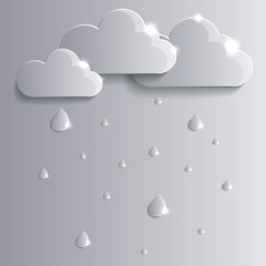 Vector clouds and raindrops