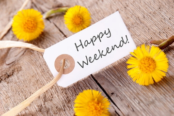 Naklejka premium Banner with Happy Weekend
