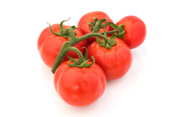 fresh red tomato isolated on white background.