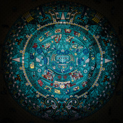 Panele Szklane Podświetlane  Kalendarz Majów