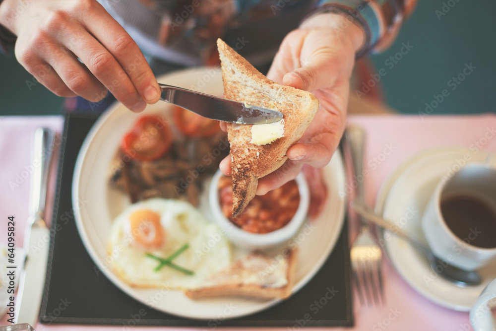 Wall mural eating breakfast