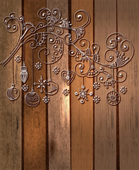 Christmas background with cute floral ornament