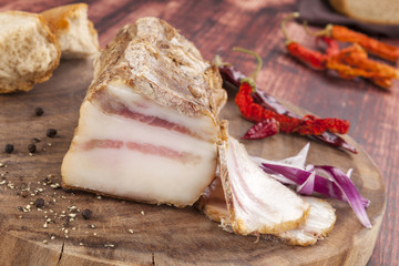 Culinary bacon background.