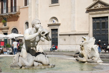 Fontana del Moro in Piazza Navona. Rome, Italy