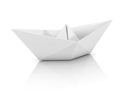 paper boat 3d illustration