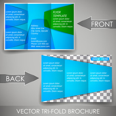 Business three fold flyer template, corporate brochure, design