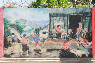 Maya paintings at the village of San Juan la laguna