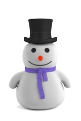 realistic 3d render of snowman