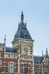 Obraz premium Amsterdam central railway station in Netherlands.