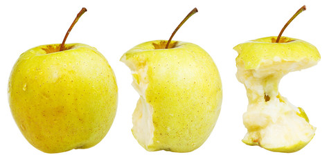 core and whole golden delicious apple