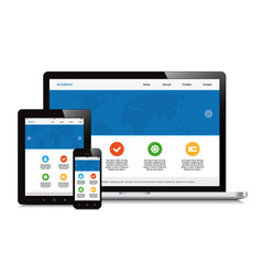 mobile, tablet and laptop responsive webdesign isolated backgrou