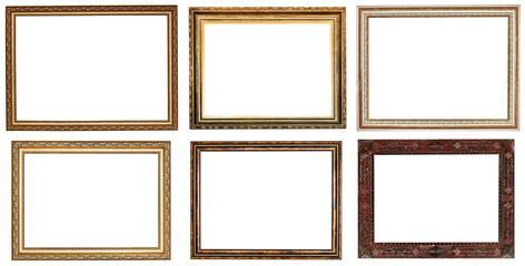 Fototapeta premium set of wide retrot wooden picture frames
