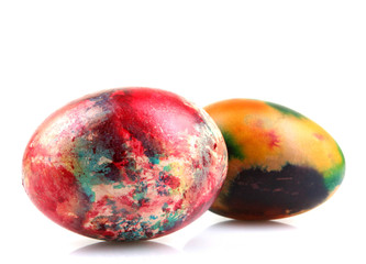 Fototapeta premium Easter eggs on white background