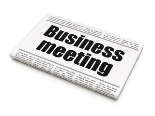 Business concept: newspaper headline Business Meeting