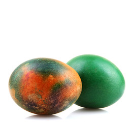 Easter eggs on white background