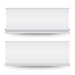 Vector set of roll up banner on isolated white background