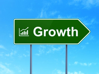 Business concept: Growth and Growth Graph on road sign