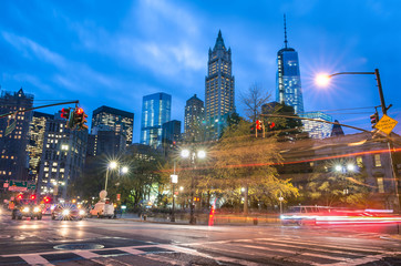 New York City traffic - Blurred lights in Manhattan