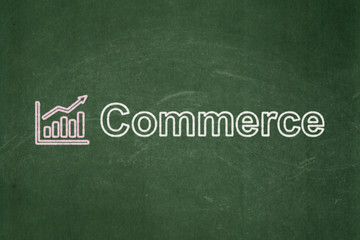 Obraz premium Business concept: Growth Graph and Commerce on chalkboard