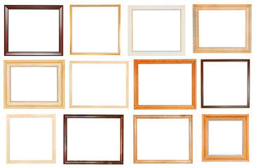 set of wide wooden picture frames