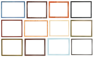 set of narrow simple picture frames - obrazy, fototapety, plakaty