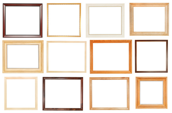 set of wide wooden picture frames