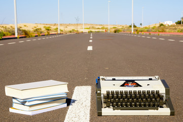 On the Road Writing Concept