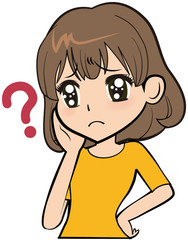 疑問を持つ女性