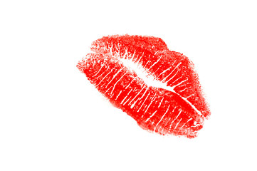 Red lipstick kiss