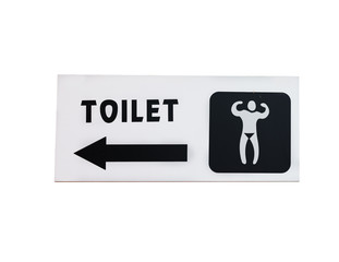 Men toilet signs direction isolated on white background