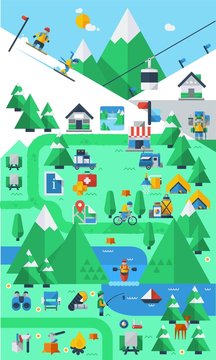 mountain & camping info elements