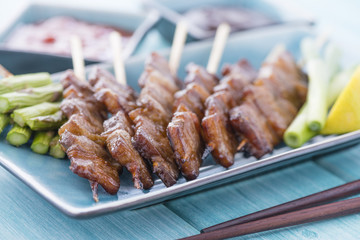 Kushiyaki - Butabara (Japanese grilled belly pork).