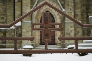 cross before church