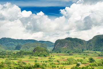 Scenic view of the Vinales Valley in Cuba