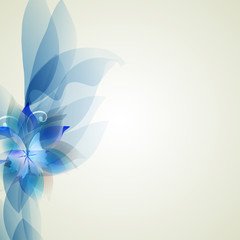 Fototapeta na wymiar Abstract artistic Background with blue floral element