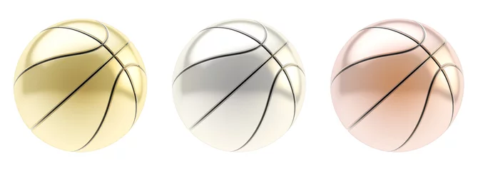 Zelfklevend Fotobehang Bol Basketball ball render isolated