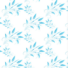 Fototapeta premium blue abstract leaves seamless background
