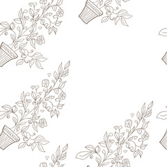 flower in pot sketch. Simpless