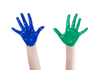 Fototapeta premium hands colored dye