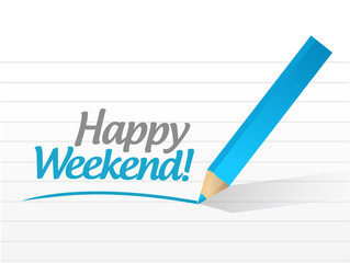 happy weekend message illustration design