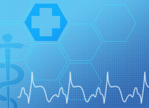 Hintergrundbild Medizin, EKG-Kurve