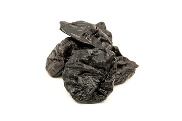 Prunes on a white background