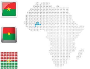 Obraz premium Burkina on map of Africa