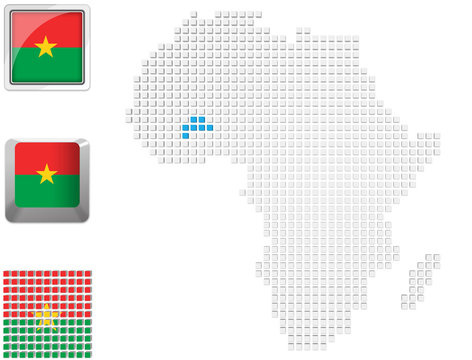 Burkina on map of Africa
