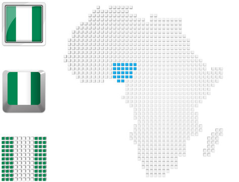 Nigeria on map of Africa