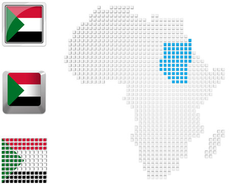 Sudan on map of Africa