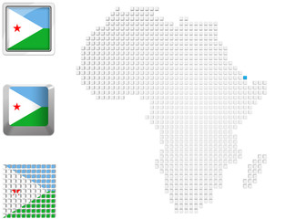 Obraz premium Djibouti on map of Africa
