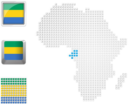 Gabon on map of Africa