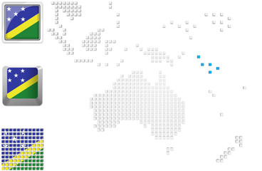 Fototapeta na wymiar Solomon islands on map of Australia