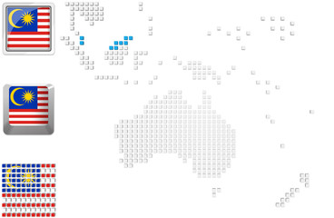 Obraz premium Malaysia on map of Australia